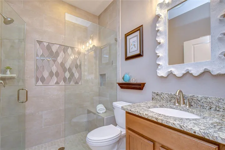 Bath 2 has a walk in shower