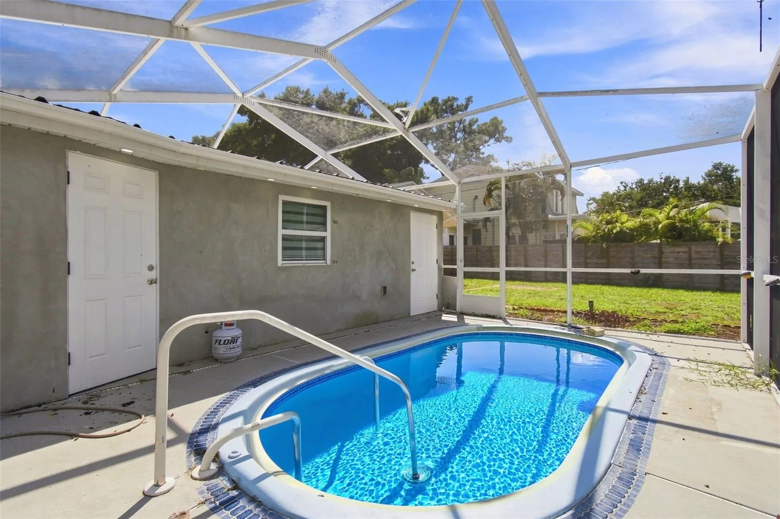 POOL IS VIRTUALLY FILLED WHILE REPAIRS ARE IN PROGRESS