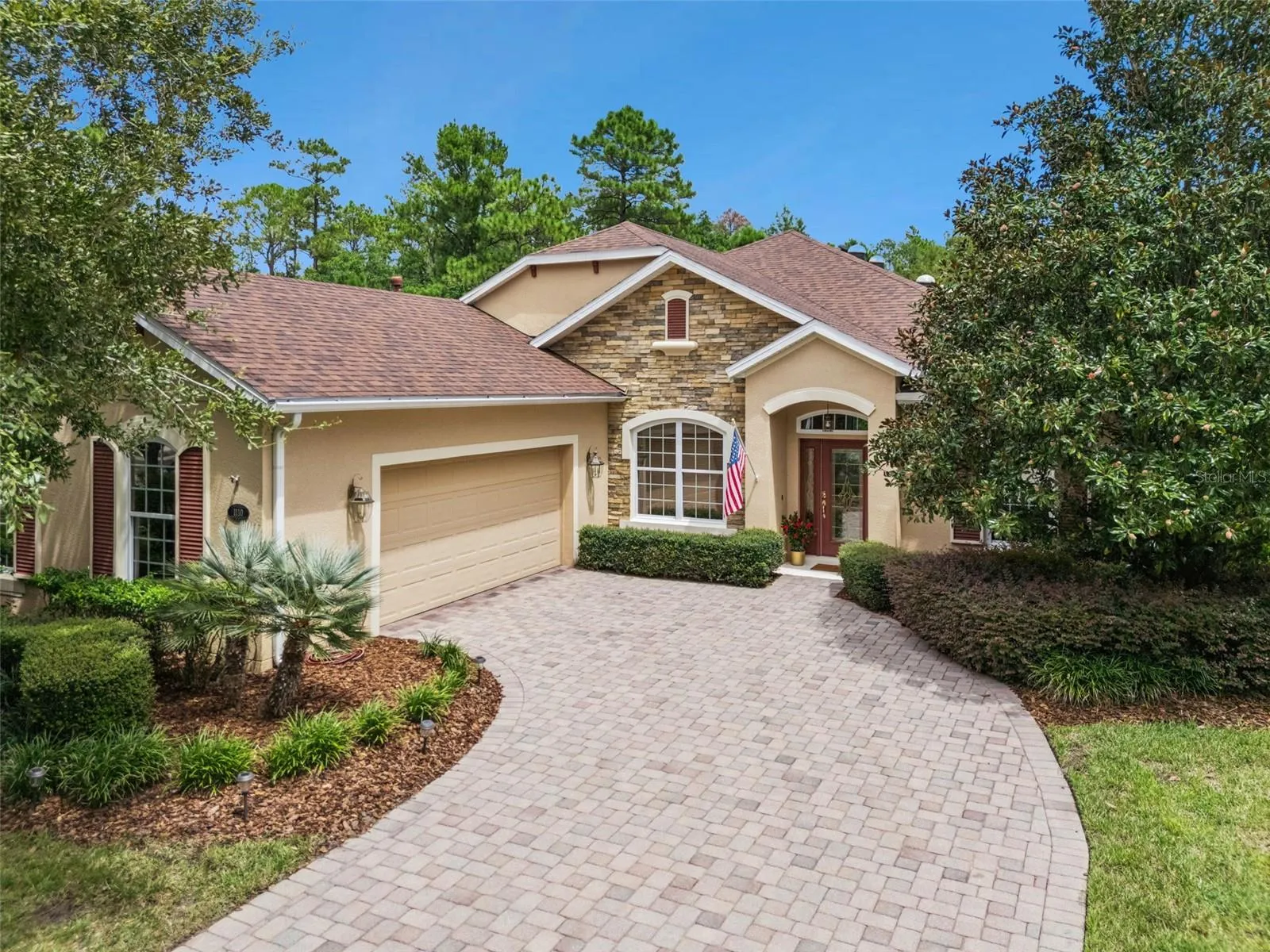 Aerial view of the front of the home