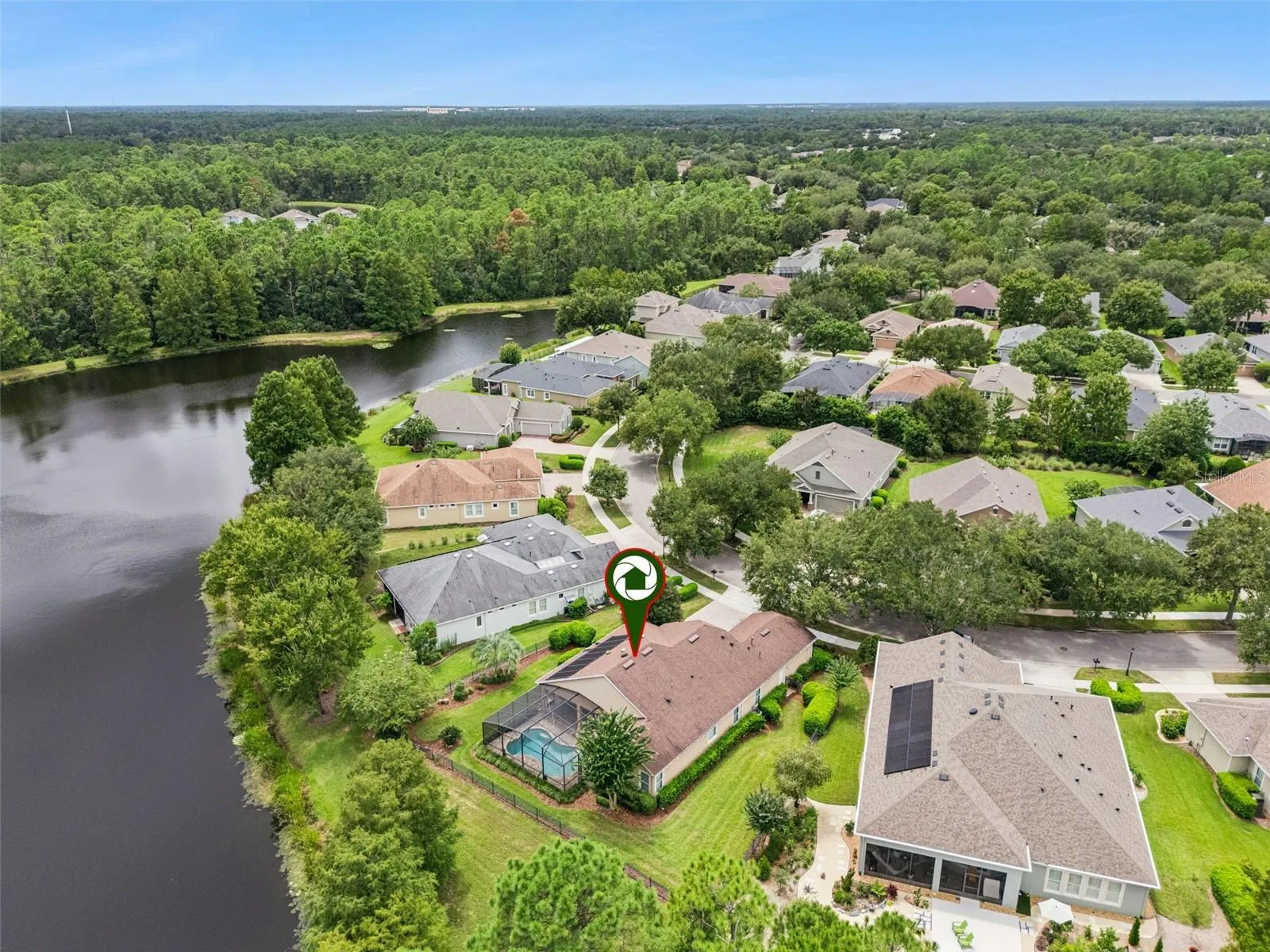 Aerial view of the home's location