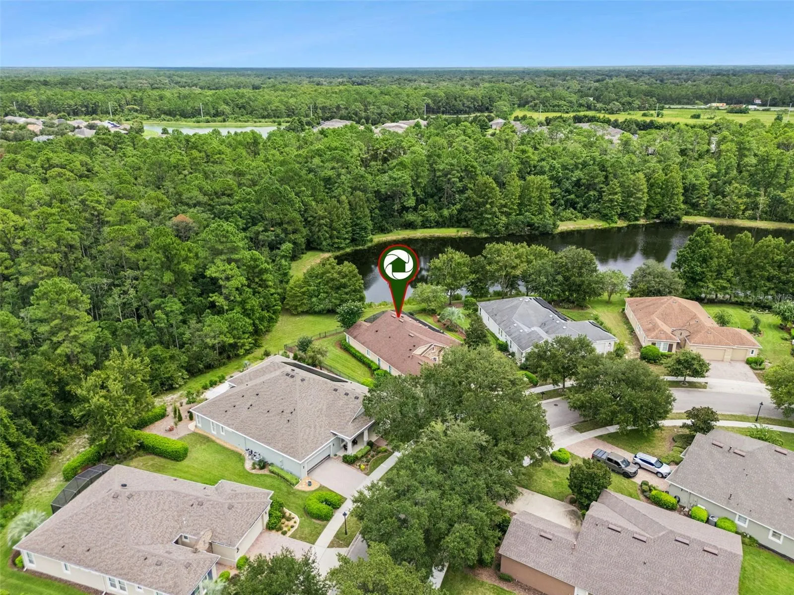 Aerial view of the home's location