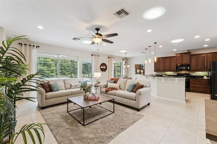 View of the Great Room, Kitchen & Dinette areas