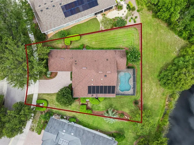 Aerial view from above the home