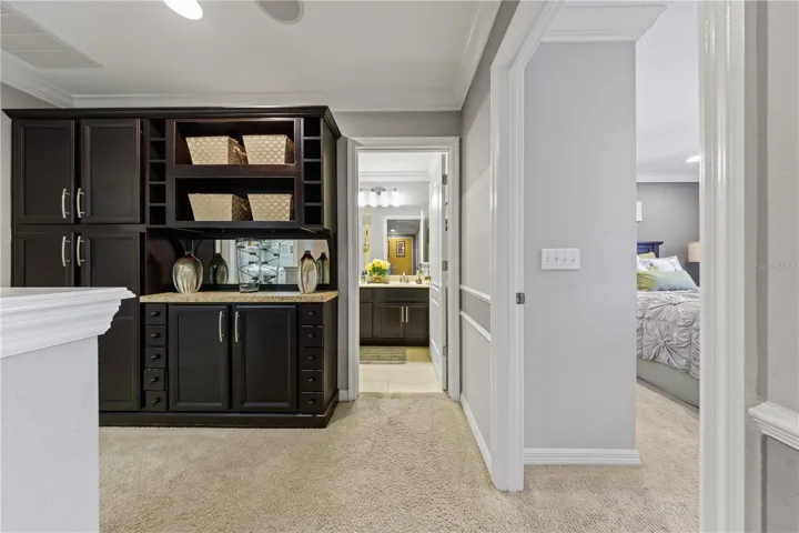 custom storage cabinetry in the hallway