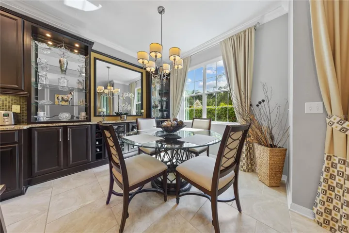 Dining with Custom cabinetry