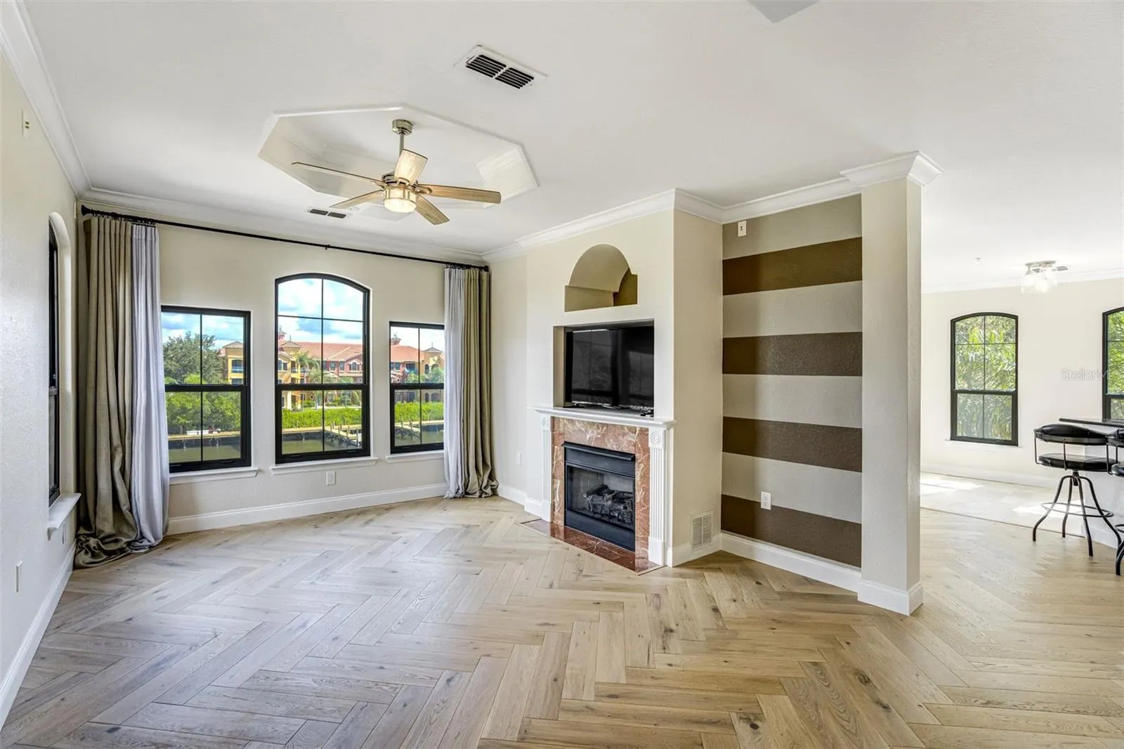 Gas fireplace in living room