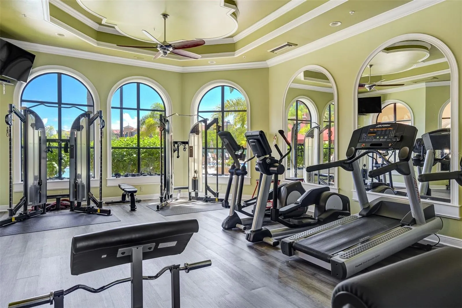 Fitness center with private sauna