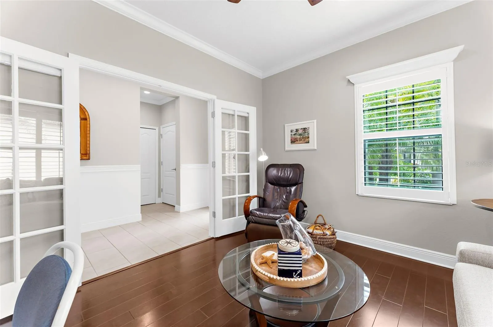 Den with French Doors