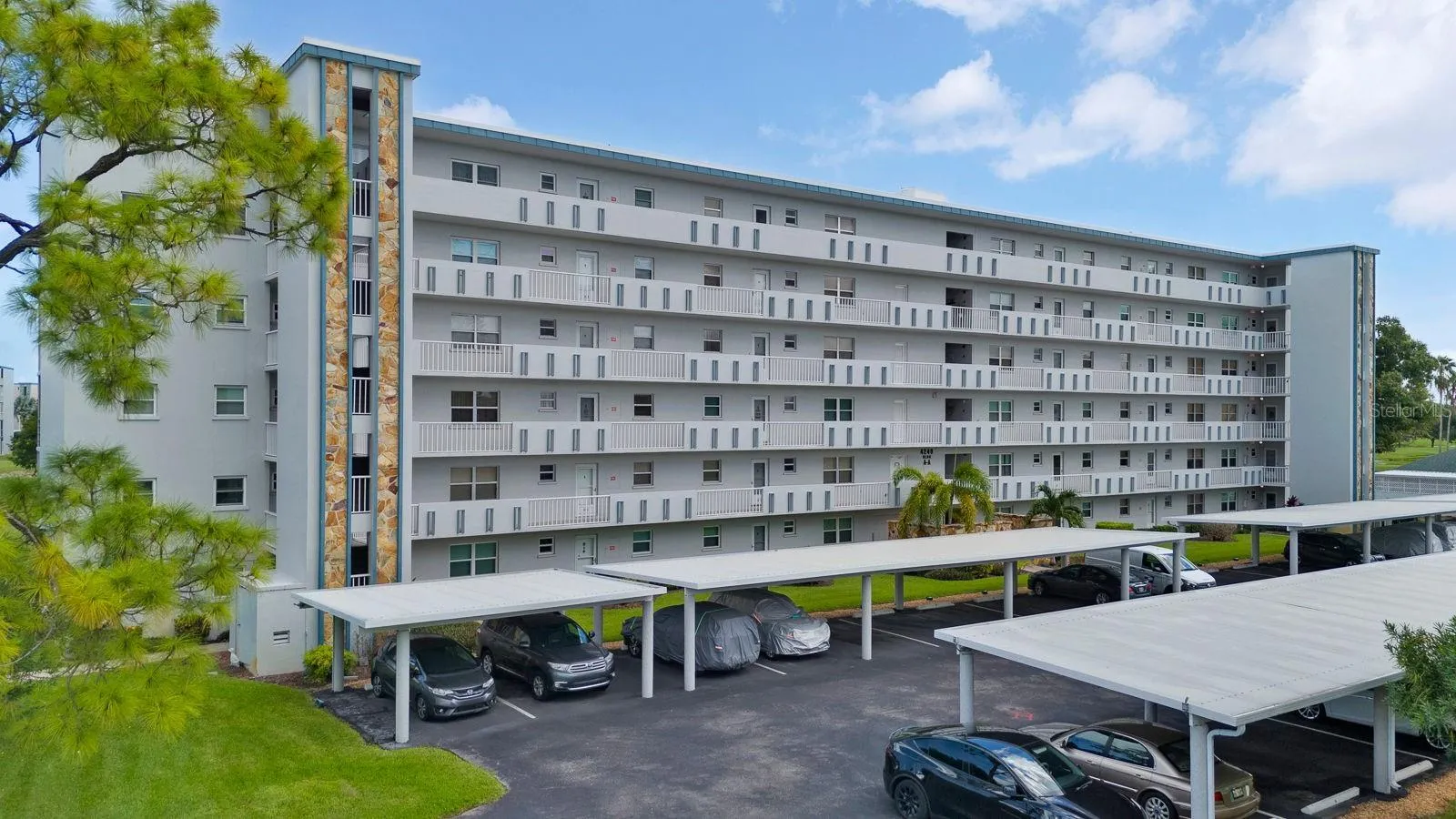 Building showing covered parking
