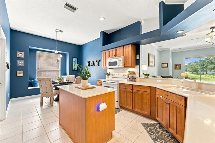 Kitchen overlooks the family room