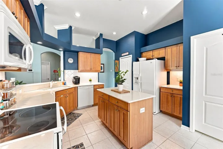 Corian counters and abundant storage in your kitchen