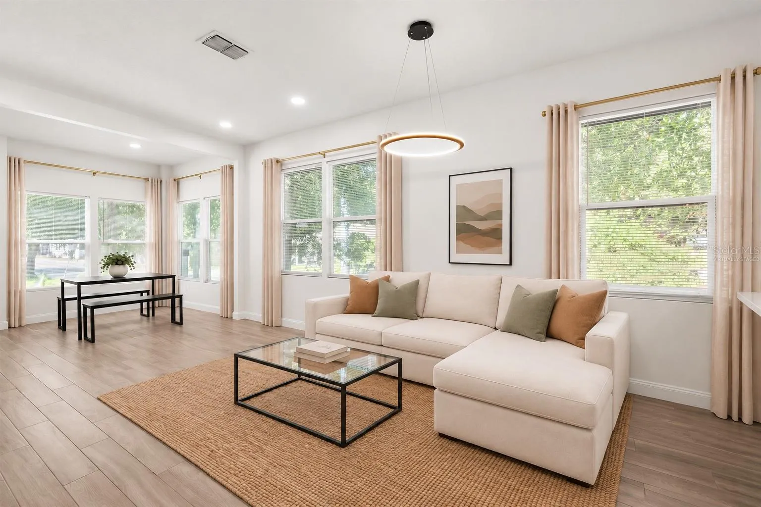 Virtually Staged - Living Room and Dining Room
