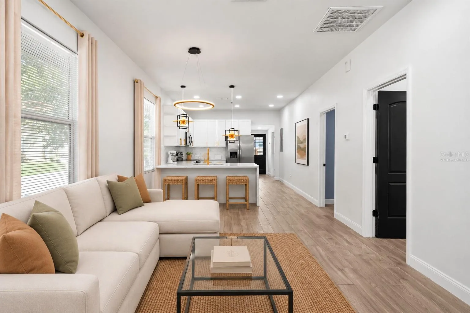 Virtually Staged - Living Room and Kitchen