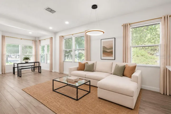 Virtually Staged - Living Room and Dining Room