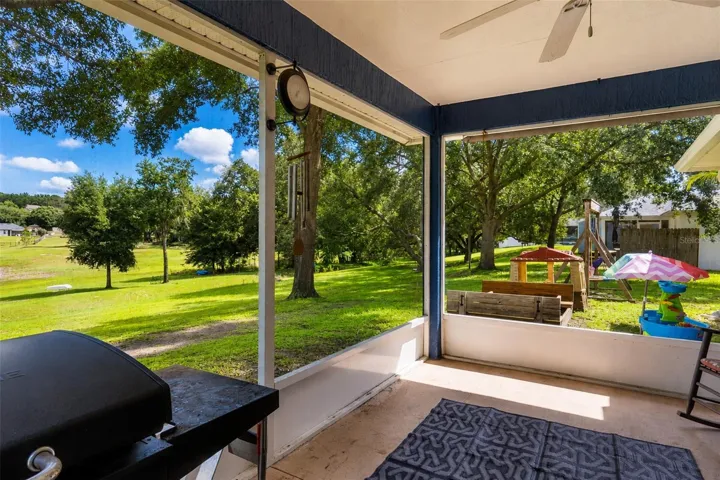 Screened porch/play area