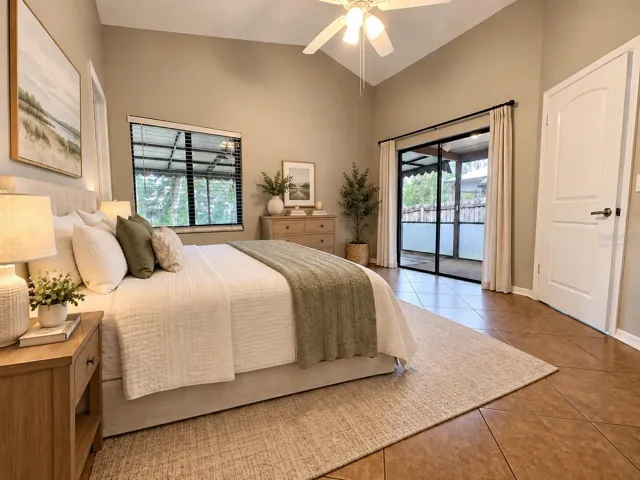 Virtually staged primary bedroom