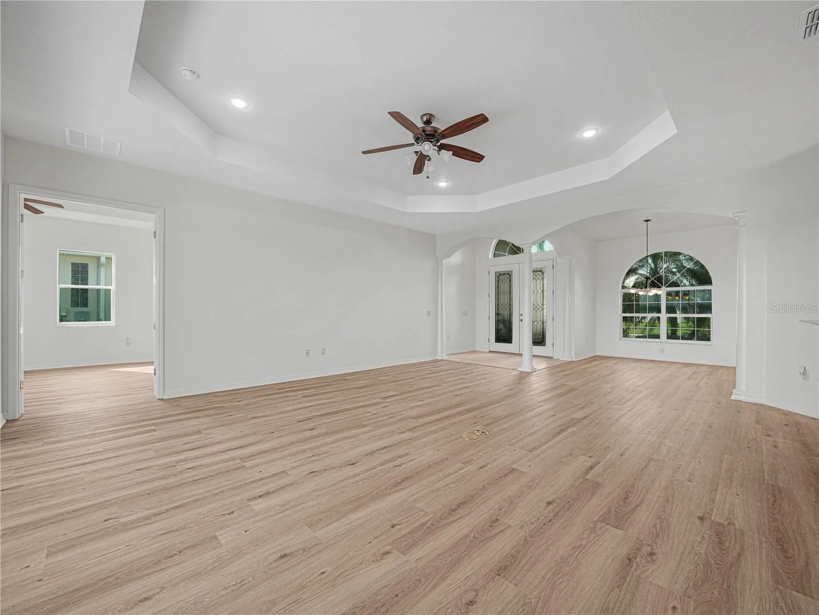 Living Room with Ceiling Fan