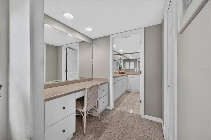 Built in desk, makeup vanity or workspace