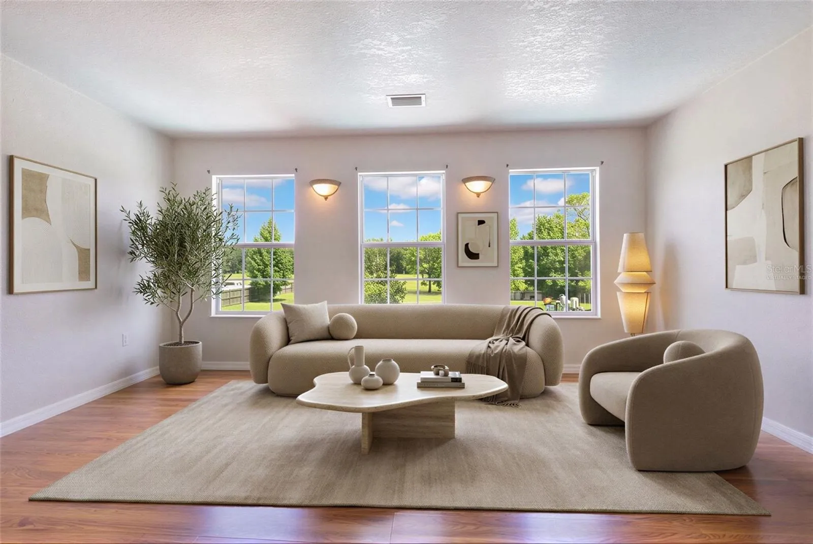 Virtually Staged Upstairs Living Area