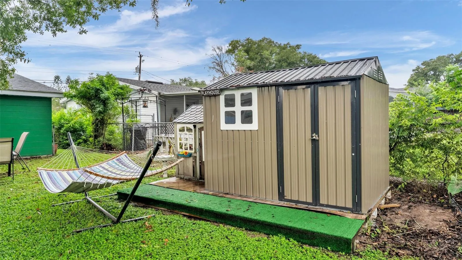 Back yard with 2nd shed