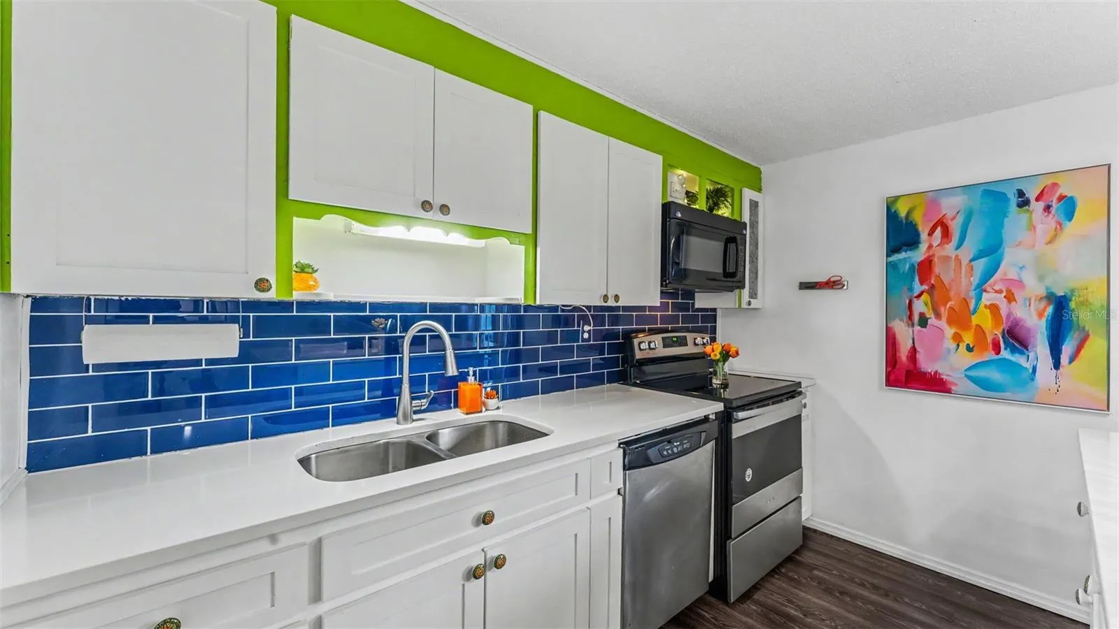 Kitchen with SS appliances