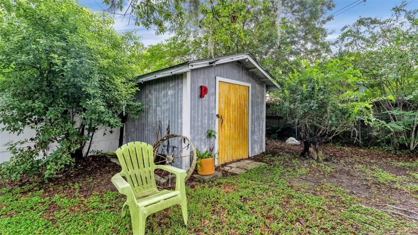 Back yard with shed