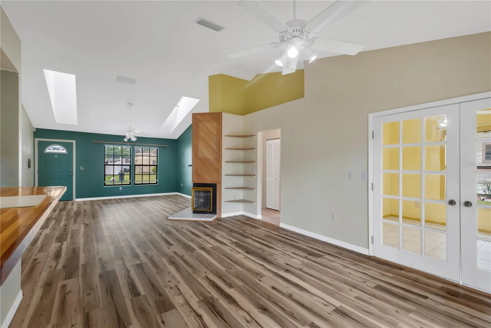 Living Room, Dining Room and French Doors leading into Office (could be used as a 3rd Bedroom when company comes)