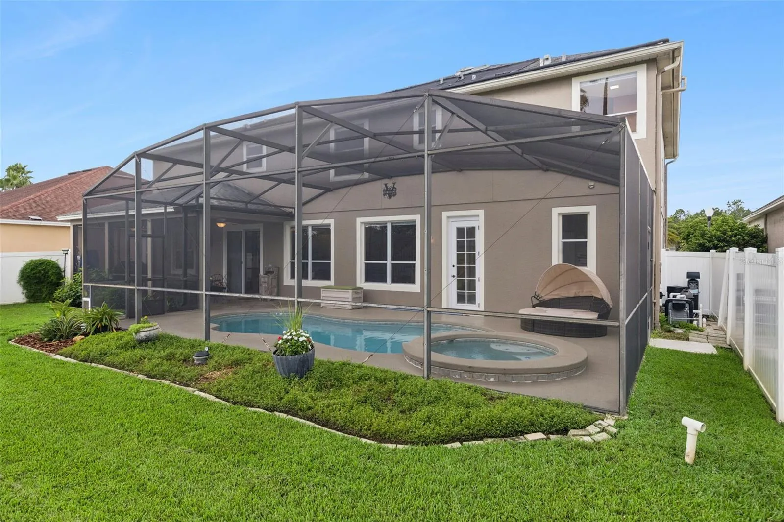 Landscaped Back Yard with Fruit Trees