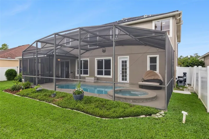 Landscaped Back Yard with Fruit Trees