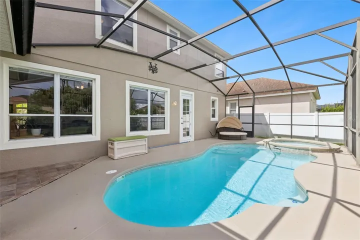 Screen Enclosed Heated Pool and Spa