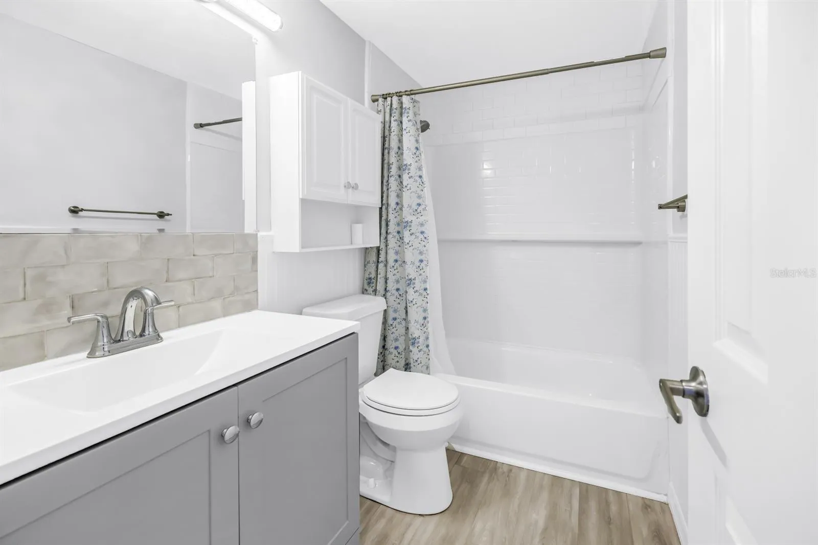 Nicely updated guest bathroom