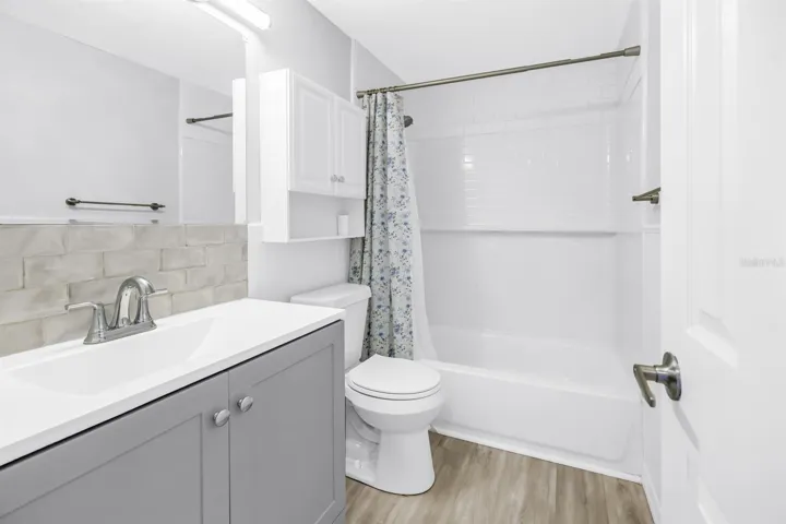 Nicely updated guest bathroom