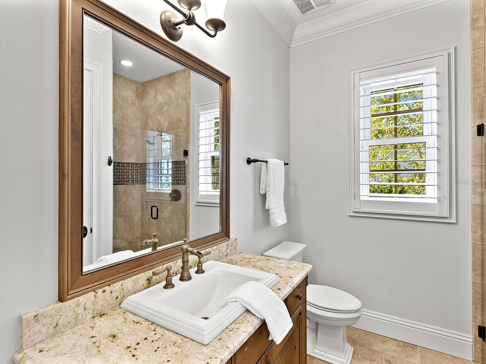 Pool and guest bathroom