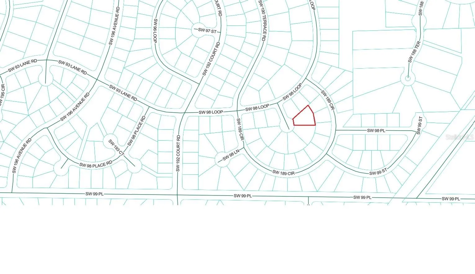Property map lot in red outline