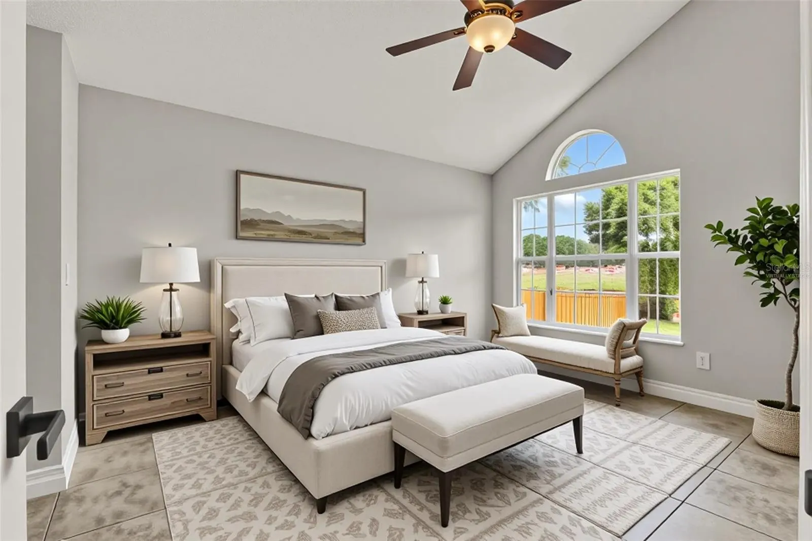 Virtually Staged Primary Bedroom