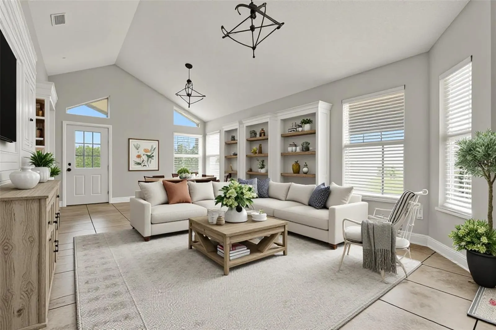 Virtually Staged Family Room