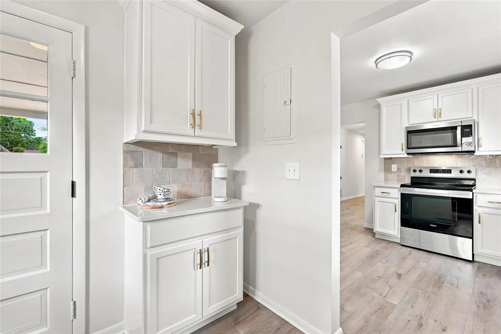 Inside Laundry Room with Coffee Bar