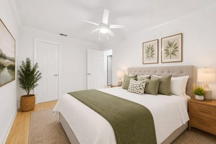 Primary bedroom with walk-in closet