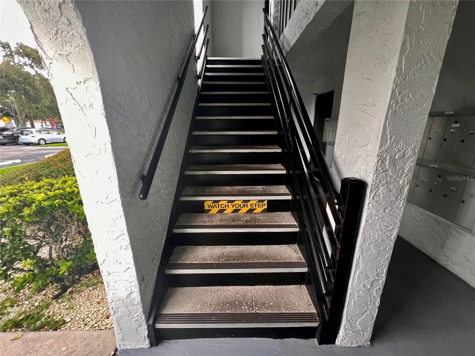 Elevator is wonderful - but the stairs to the unit are covered and very handy too.