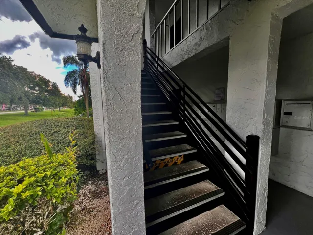 Elevator is wonderful - but the stairs to the unit are covered and very handy too.
