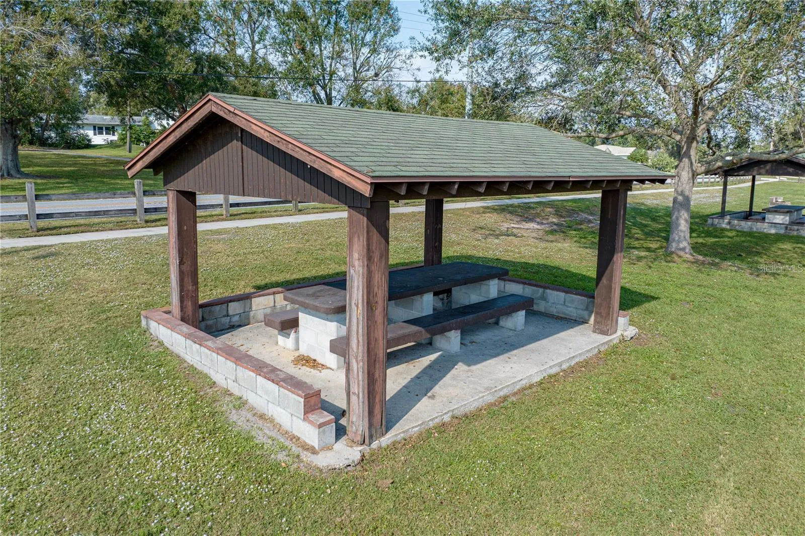 Covered picnic area at park