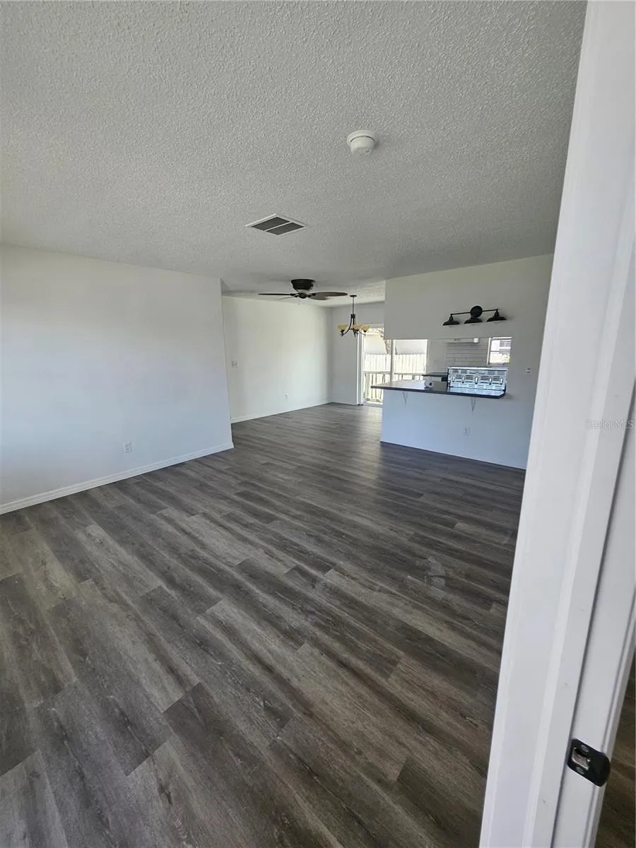 Just inside the front door