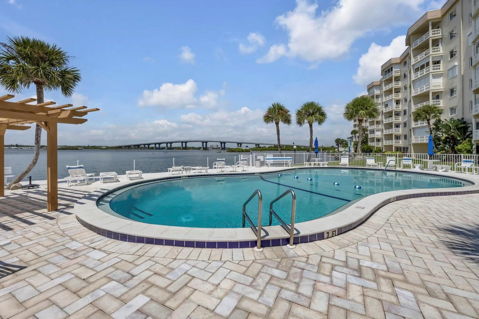 Heated riverfront pool
