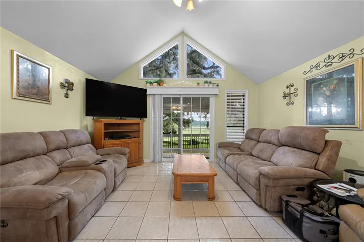 Family Room with sliding doors leading to back patio.
