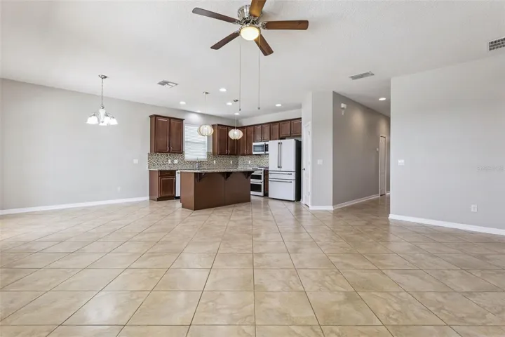 Open concept kitchen and living room