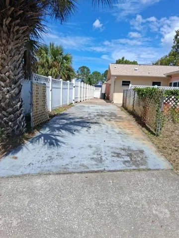 Rear driveway