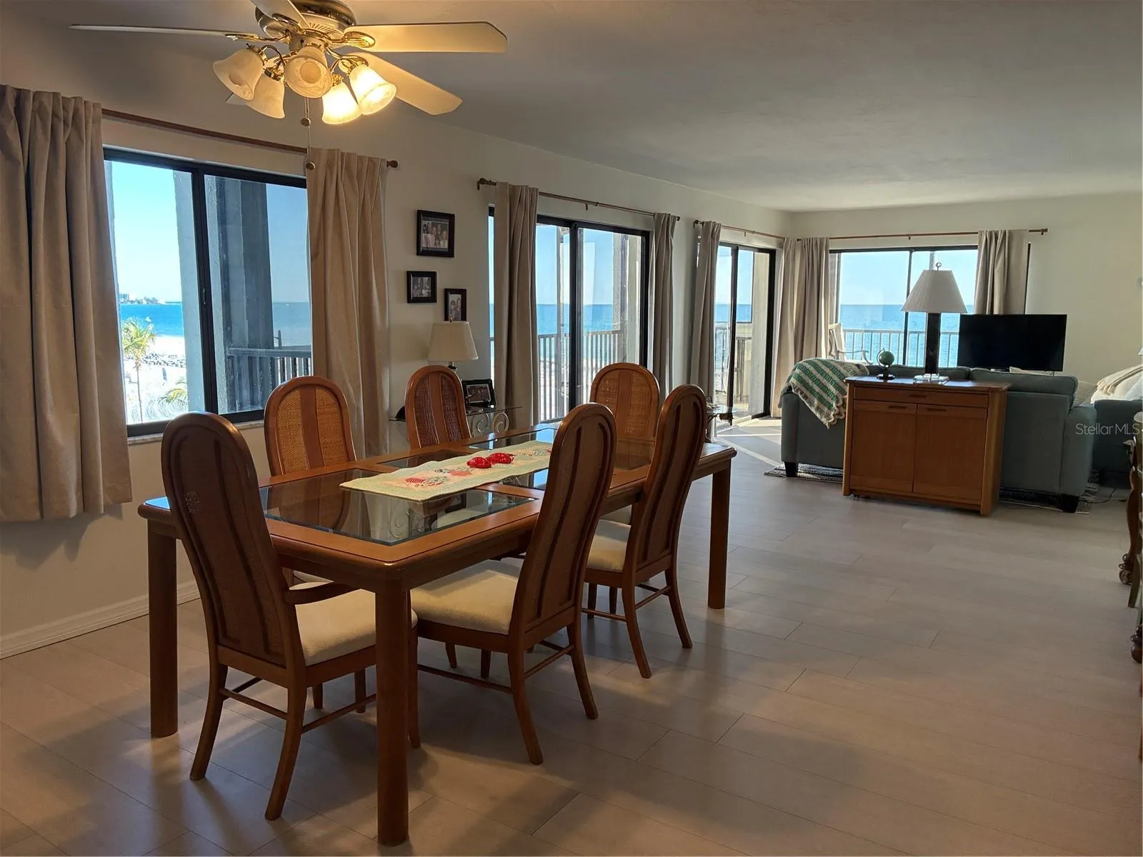 Dining Room with views to the living room and all the views!!