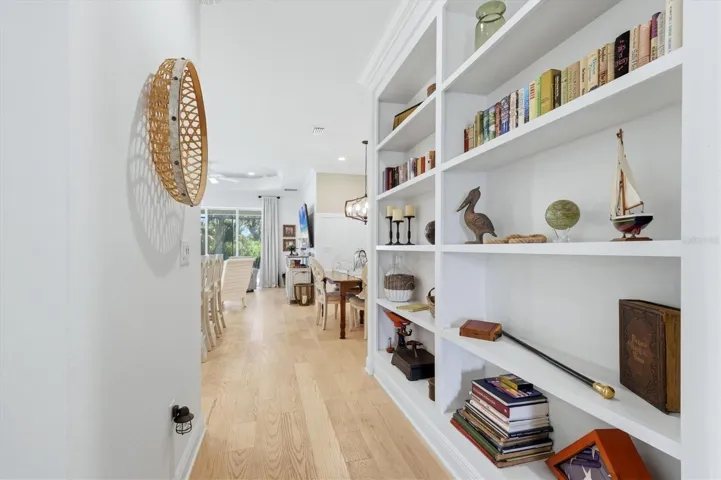 Hallway with Built-in Boookcase