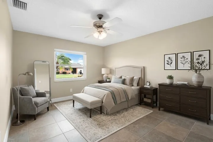 Staged guest bedroom