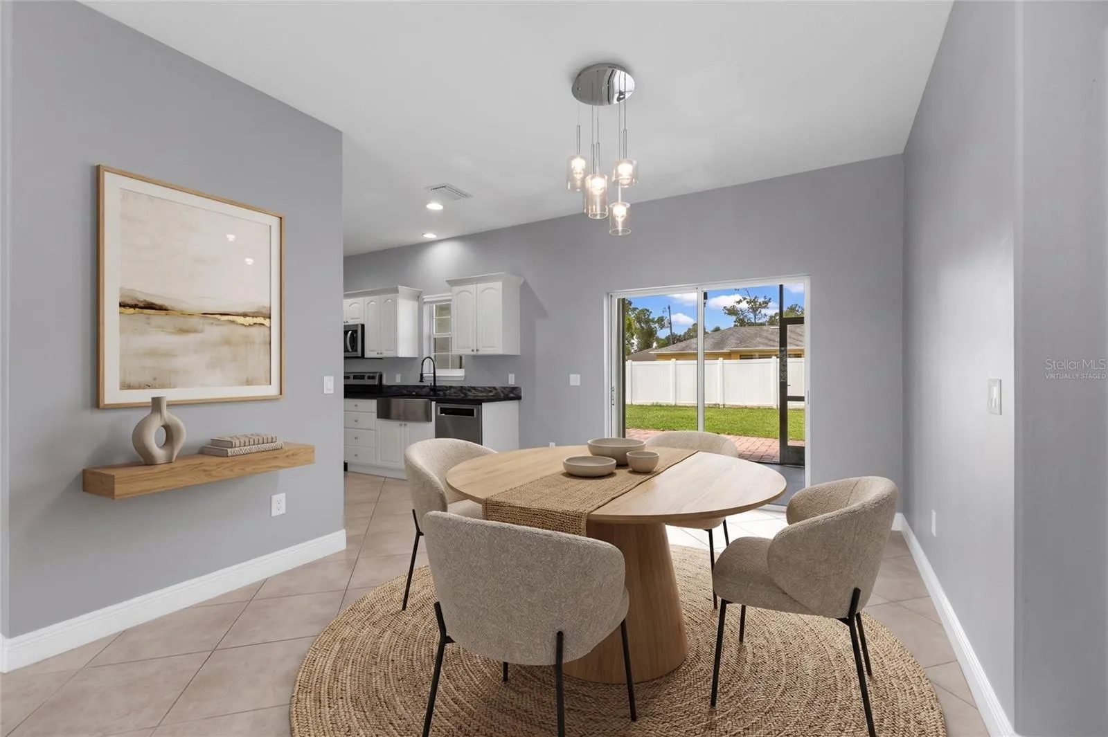 Virtually staged Dining room